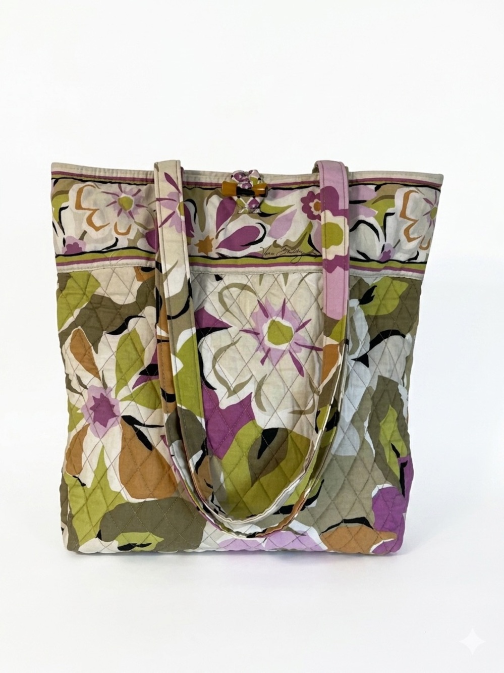 Vera Bradley Portobello Road Quilted Cotton Laptop Travel Tote Bag Vintage